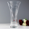 Large Hand Cut Ruby Diamante Heart Vase with Swarovski Elements