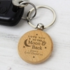 Moon & Back Wooden Keyring