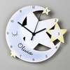 Moon and Stars Shape Wooden Clock