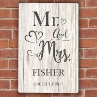 Mr & Mrs Metal Sign