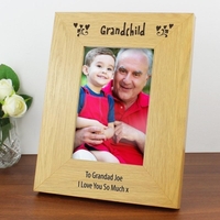 Oak Finish 4x6 Grandchild Photo Frame