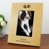 Oak Finish 4x6 Paw Prints Photo Frame
