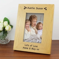 Oak Finish 6x4 Hearts Photo Frame