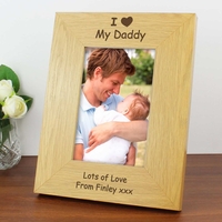 Oak Finish 6x4 I Heart Photo Frame