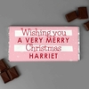Personalised Pink Christmas Milk Chocolate Bar