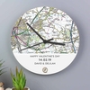 Personalised Present Day Map Compass Wooden Clock