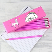 Unicorn Box of 12 Pink HB Pencils