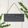 Welly Boot Family of Five Hanging Slate Plaque