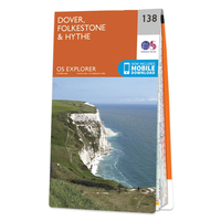 Ordnance Survey Map of Dover,  Folkestone & Hythe