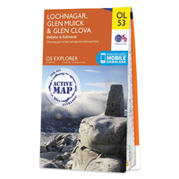 Ordnance Survey Map of Lochnagar,  Glen Muick & Glen Clova