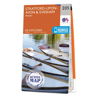 Ordnance Survey Map of Stratford-upon-Avon & Evesham