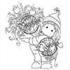 A Christmas Story Cling Stamp-Tilda With Big Bouquet