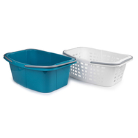 Beldray Plastic Laundry Baskets With Handles (2 Pack)