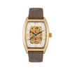 Constantin Weisz Gents Automatic Skeleton Dial Pillow Case Shape Watch with Embossed Genuine Leather Strap