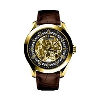 Constantin Weisz Gents Automatic Watch with Skeleton Dial and Genuine Leather Strap