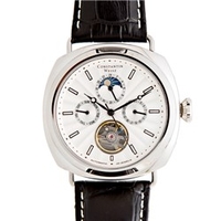 Constantin Weisz Gents Automatic Watch with Textured Dial,  Open Movement,  Date,  Day Indication and Leather Strap