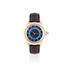 Constantin Weisz Gents Dual Time Zone Automatic Watch with Grey Embossed Genuine Leather Strap