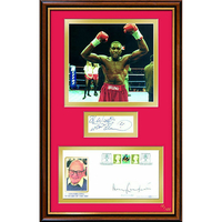 Frank Bruno & Harry Carpenter Personally Signed by Both Framed Photo & Cover Display
