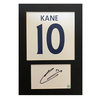 Harry Kane Personally Signed Name and Number Shirt Batch & Signature Display