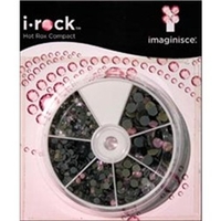 i-rock Hot Rocks Adhesive Gems Compact 800/Pkg-Pink/Black/Clear Multi 2.3mm - 6mm