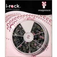 i-rock Hot Rocks Adhesive Gems Compact 800/Pkg-Pink/Black/Clear Multi 2.3mm - 6mm