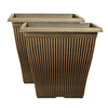 Pair of 12in Black Bronze Vertical Square Planters