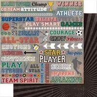 Ruby Rock-It Bella! Sport Mini Theme Paperz Collection - 10 x Sheets of 12x12ins Double-Sided Scrapbooking Paper - Snippets