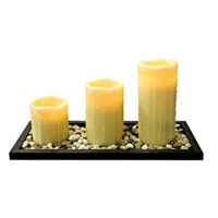 Set of 3 Scented LED Candles with Wooden Display Tray