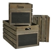 Set of 3 Vintage Rustic Nesting Crates with Chalkboard Side