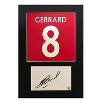Steven Gerrard Name and Number Shirt Batch & Signature Signed Display