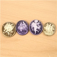 Ultimate Crafts Magnolia Lane Collection Set of 4 Resin Cameos