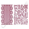 Ultimate Crafts Magnolia Lane Set of 2 Embossing Folders - Typography and Magnolia Lace