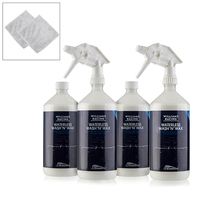 Williams Racing Waterless Wash & Wax 1L (4 Pack) with 2 Triggers and Microfibre Cloths