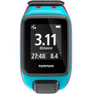 TomTom Runner 2 Cardio Music Large Heart Rate Monitor - Blue/Red