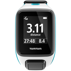 TomTom Runner 2 Cardio Music Small Heart Rate Monitor - White/Blue