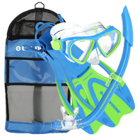 U.S.Divers Dorado Junior Snorkel Set with Fins - Blue,  S