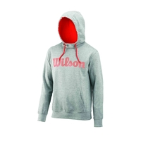 Wilson Script Cotton PO Mens Hoodie - Grey/Red,  L