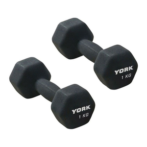 York 2 x 1kg Neo Hex Dumbbells