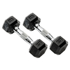 York 2 x 1kg Rubber Hex Dumbbells