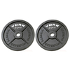 York 2 x 20kg Hammertone Cast Iron Olympic Weight Plates