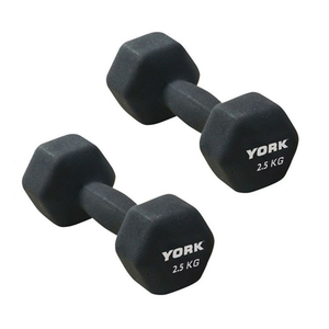 York 2 x 2.5kg Neo Hex Dumbbells