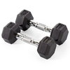 York 2 x 2.5kg Rubber Hex Dumbbells