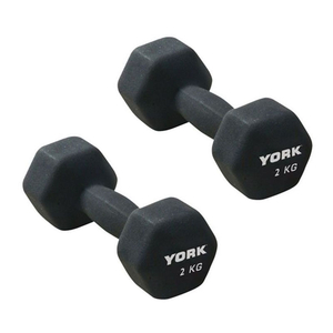 York 2 x 2kg Neo Hex Dumbbells