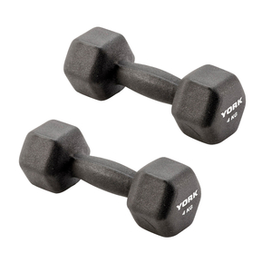 York 2 x 4kg Neo Hex Dumbbell
