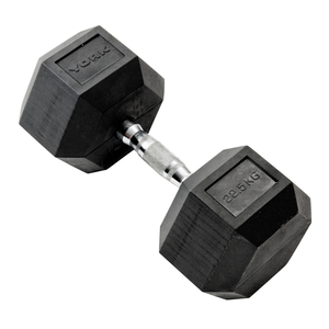 York 22.5kg Rubber Hex Dumbbell