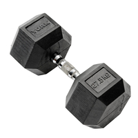 York 27.5kg Rubber Hex Dumbbell