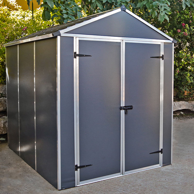 6' x 8' Palram Canopia Rubicon
Double Door Premium Plastic
Shed - Dark Grey (1.85m x
2.28m)
