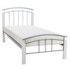 Serene Tetras Metal and Wooden Bed Frame in White and Silver Small Double