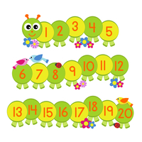 Stickerscape Caterpillar Number Line Wall Sticker - Regular Size