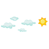 Stickerscape Clouds and Sun Wall Sticker Set - Large Size